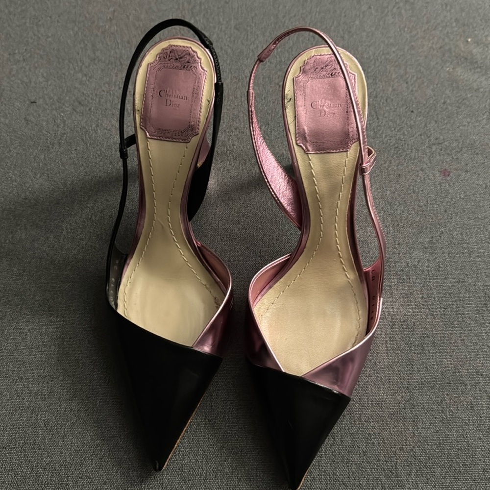 Rare vintage Christian Dior two tone sling backs
